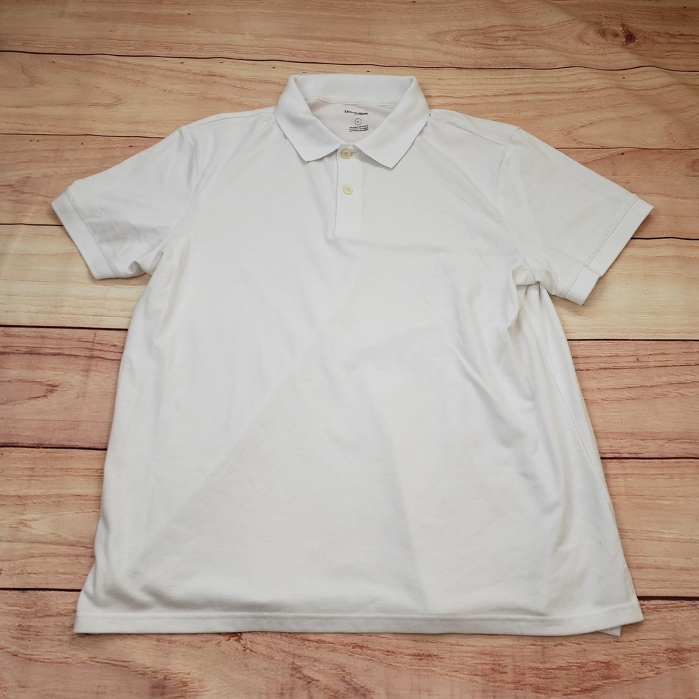 Goodfellow & Co Polo Shirt Mens Extra Large White Short Sleeve‎ Casual Cotton